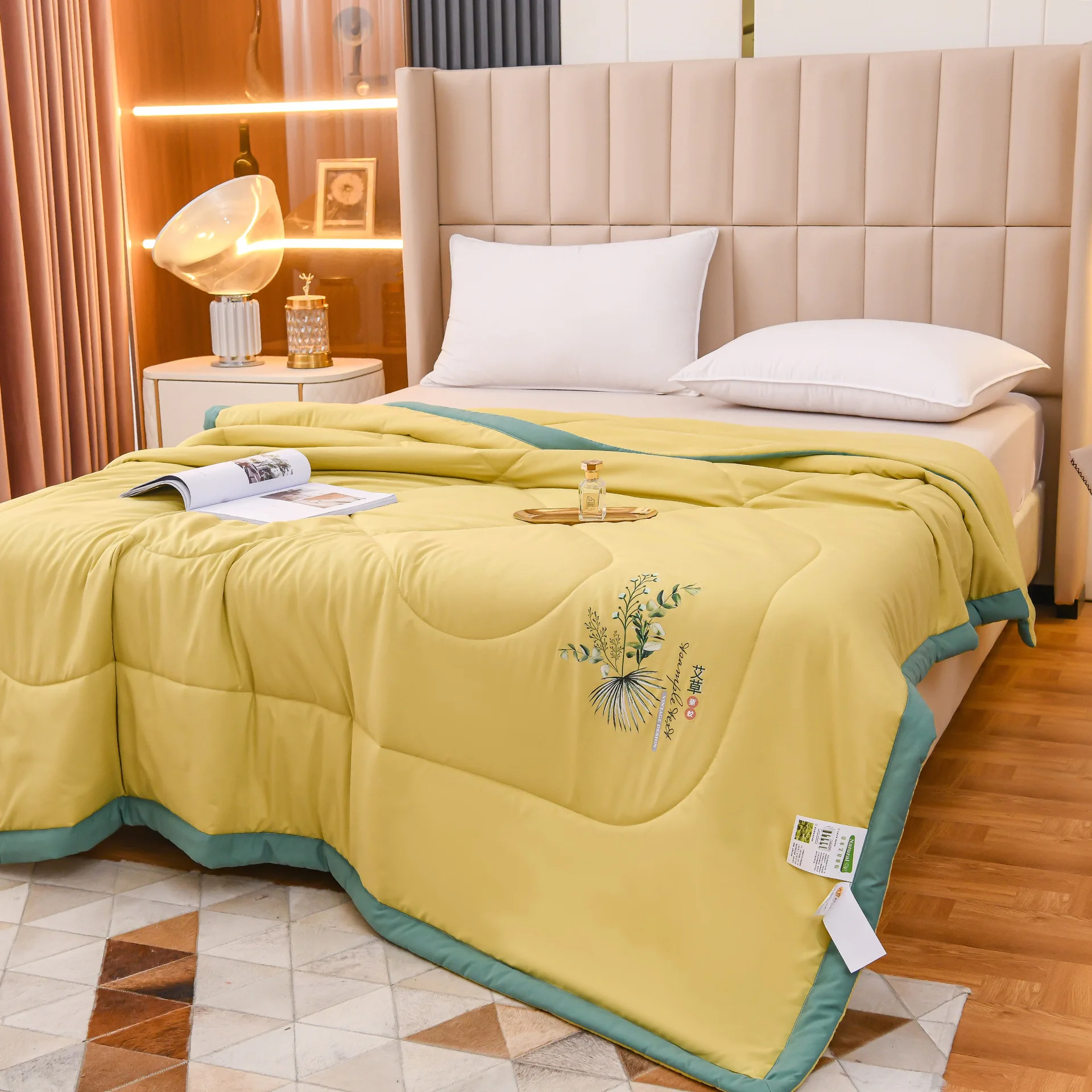 Комплекты постельного белья, роскошные одеяла, Комплект постельного белья с вышивкой, 100% хлопок, пододеяльник на заказ, домашнее одеяло