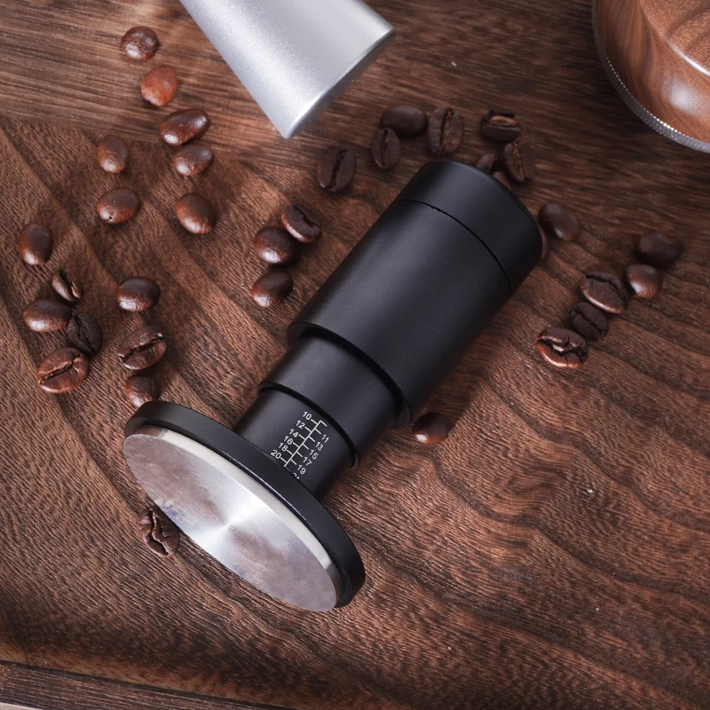 2 in 1 Constant Pressure Tamper 51mm 53mm 58mm Adjustable Height Barista Tools Espresso Coffee Tamper with WDT Tool