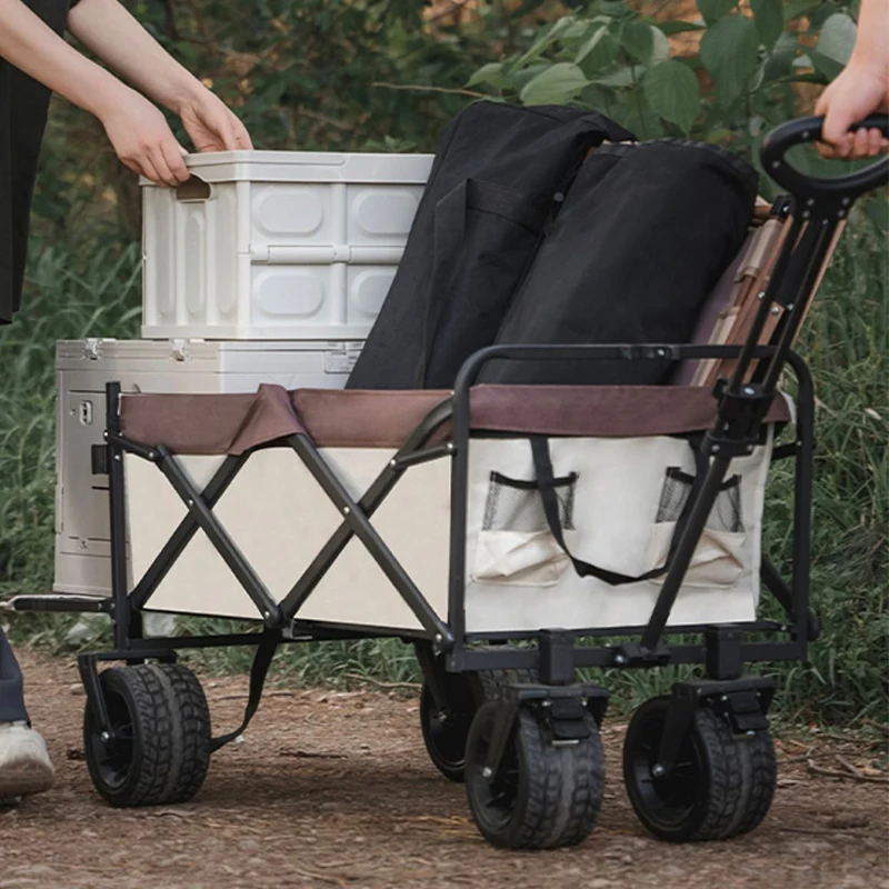 Folding Utility Garden Cart with Big All-Terrain Beach Wheels Collapsible Wagon