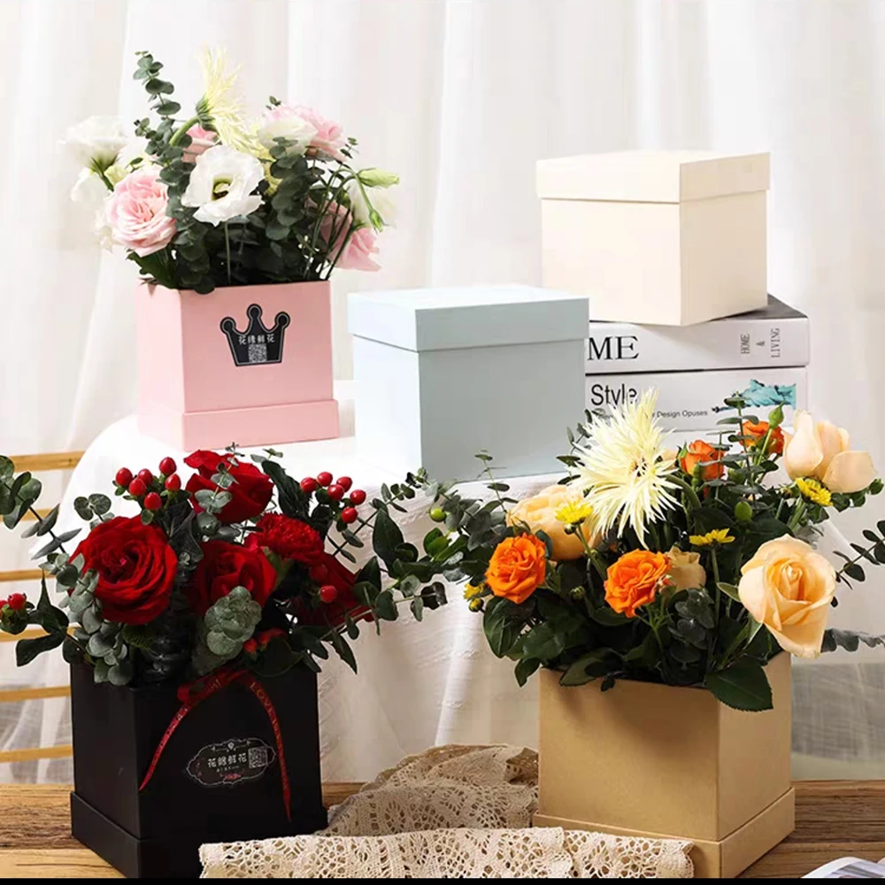 Black Logo Empty Packing Cardboard Soap Luxury Square Paper Gift Packaging Wholesale Box For Flower