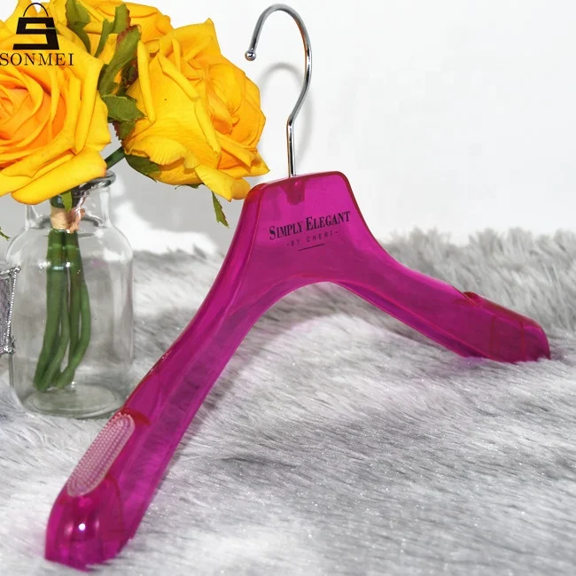 Purple custom transparent luxury bridal hanger clear customized hanger