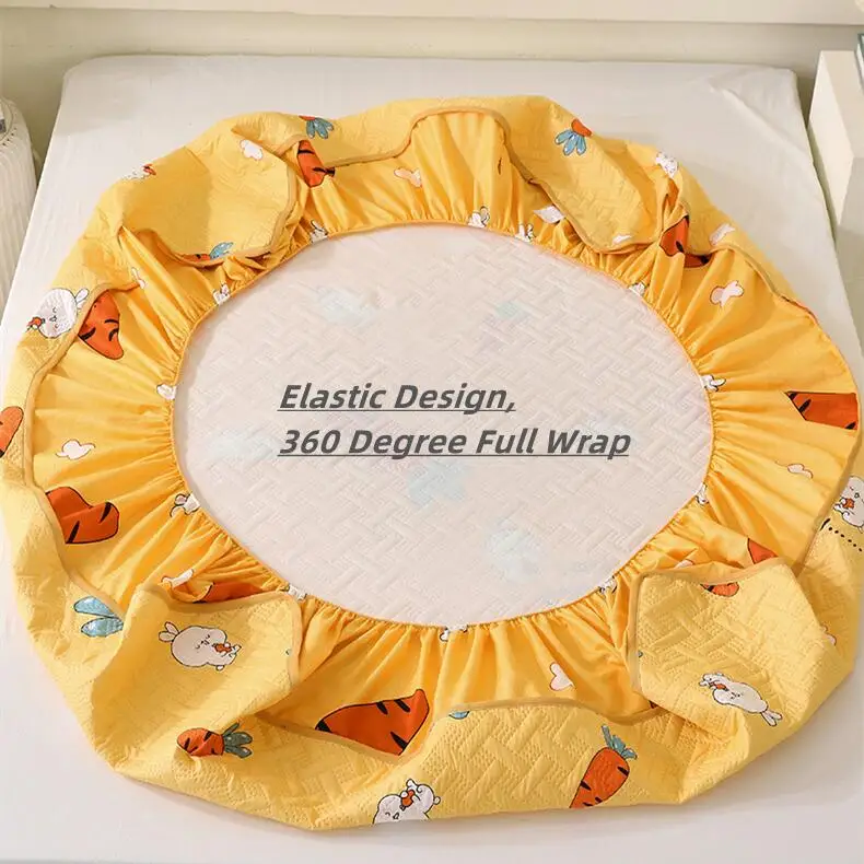 Hot Sale Printed Waterproof Mattress Mattress Bed Bug Protector Quilted Microfiber Fabric Fitted Sheet With Deep Pocket