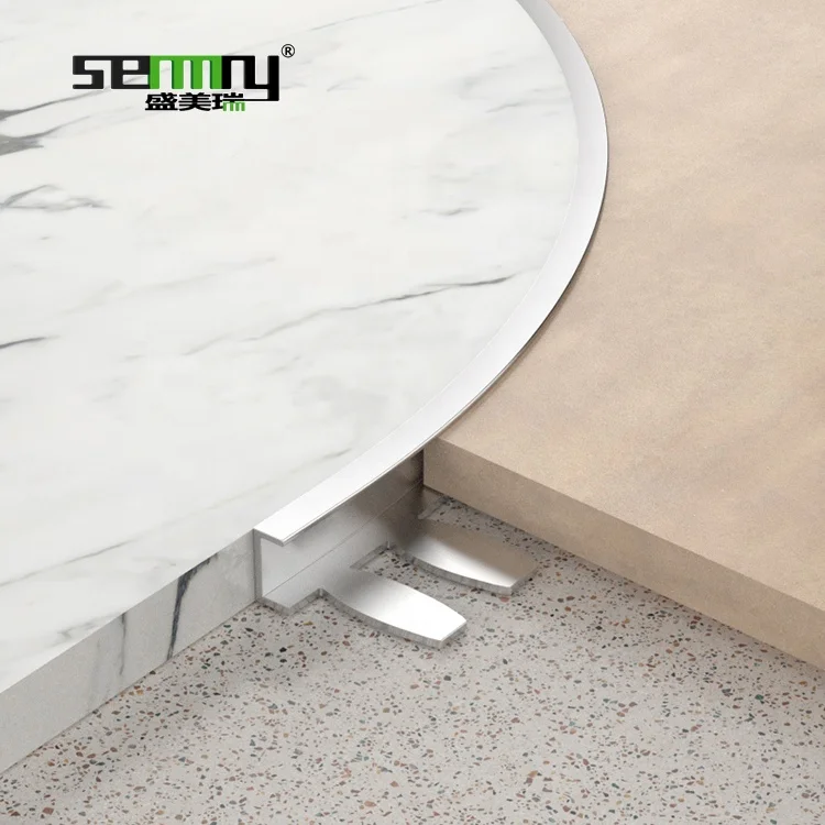 Aluminium Flexible Floor Trim Curved Floor Tile Edge Trim For Laminate Flooring Transition Strips