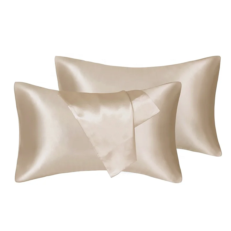 Zippered Satin Silk Pillow Cases Decorative Pillow Cover Polyester Pillowcase