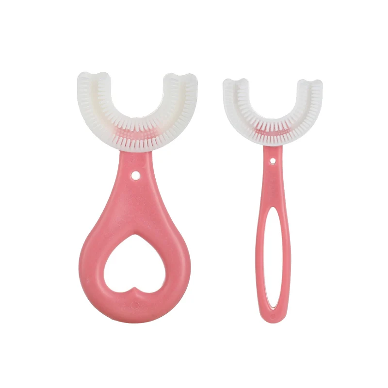 food grade silicone manual u shape toothbrush 2-12 years u-shaped toothbrush