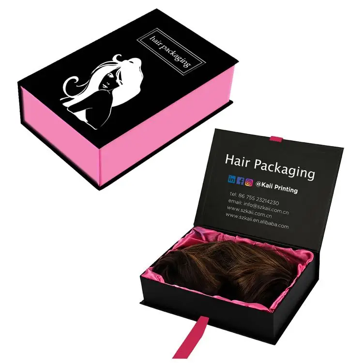 KAII Custom Logo Premium Luxury Cardboard Packaging Box for Lady Lingerie Box Hair extension box package