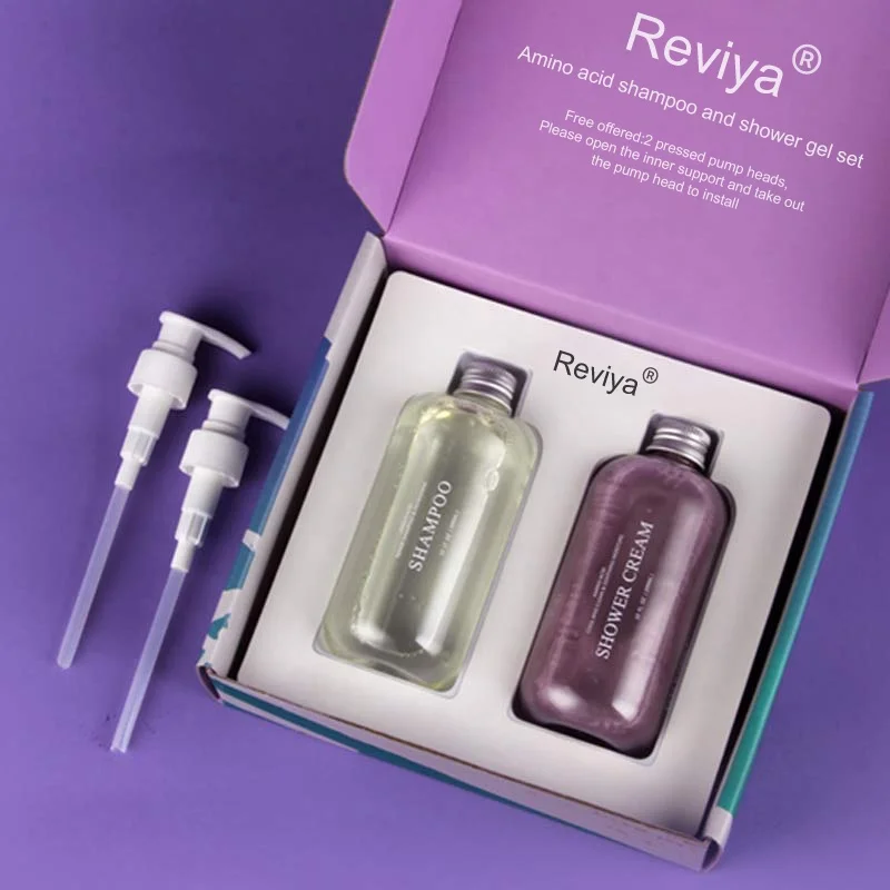 Шампунь с аминокислотой REVIYA, увлажняющий сглаживающий Набор для волос, шампунь и гель для душа