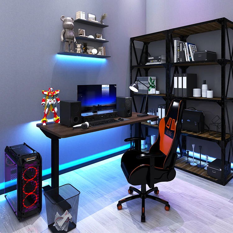 Gaming Electric Adjustable Table Gaming Desk Standing Up Metal Computer Gaming Desk For Home &Office