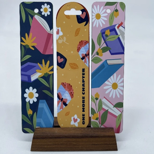 Double-sided HD gloss white sublimation aluminum bookmark heat transfer printing photo book mark blank picture