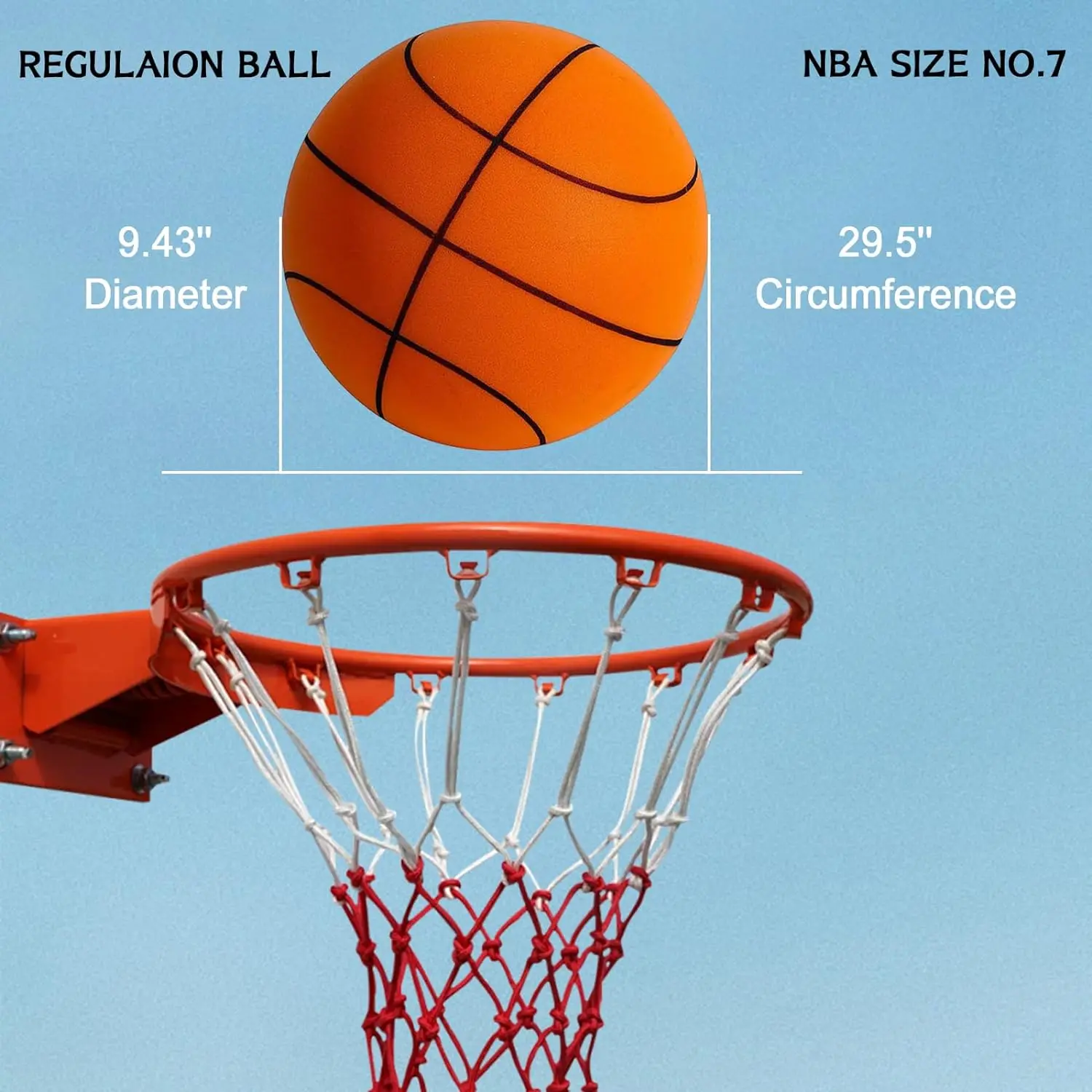 Dribbling Indoor Quiet Ball Adult Children Gift Pu Foam 29.5CM Size 7 Silent Basketball