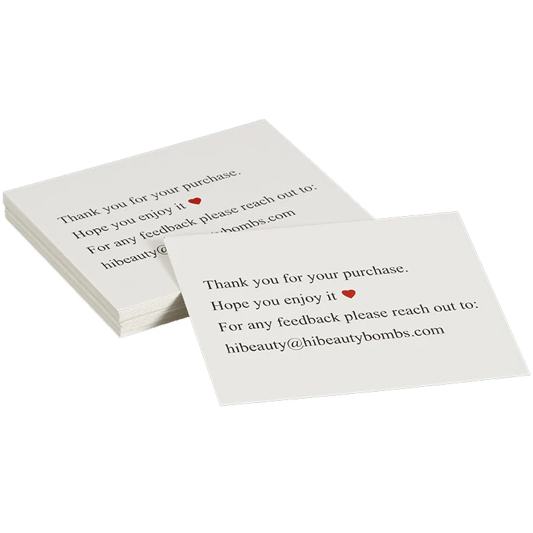 Amazon After-sales Gift Greeting Cards Instruction Die Cut Lamination Postcard luxury thank you  post card for small business