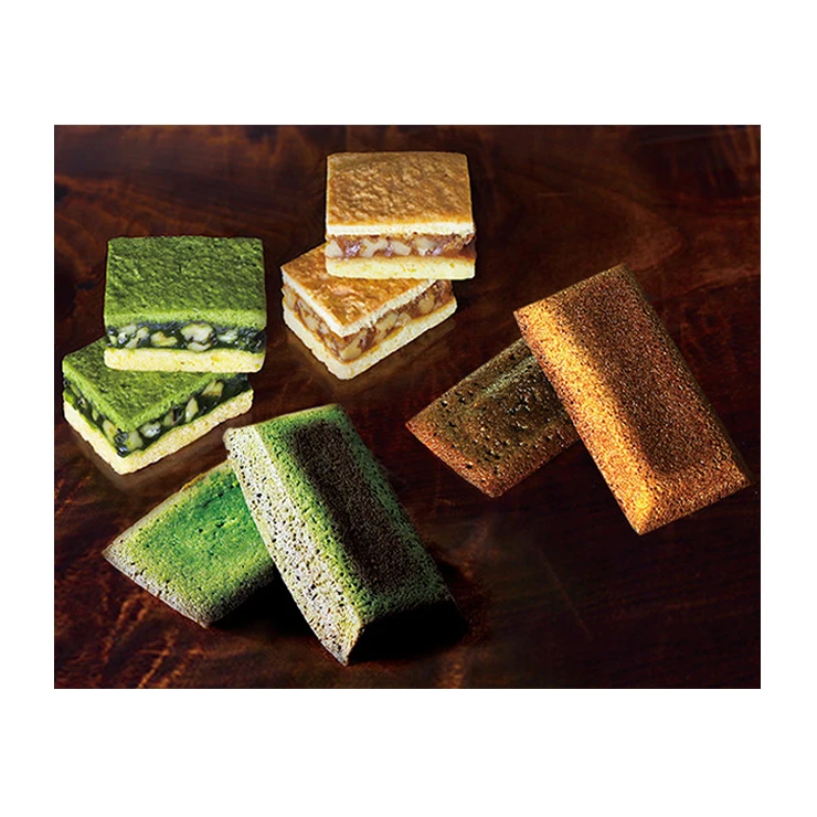 Matcha caramel layer packing healthy cookie cookies with walnuts