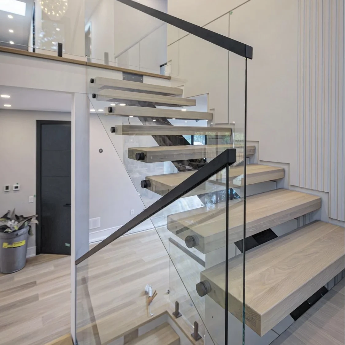Rising commercial American high-end design indoor straight staircase indoor straight stairs internal straight staircase