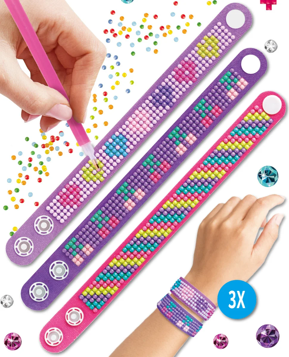 2024 Hot selling Custom DIY crafts kit Diamond diy Bangles  Diamond Painting for Kids DIY Gem toy Bracelets Kit