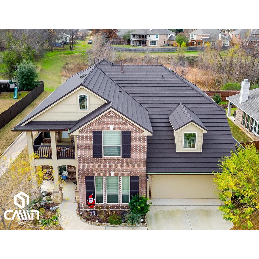 Cailin Non-Combustible Class a Fire Rated Material Stone Coated Metal Roofing Tile Roof Tiles for Houses