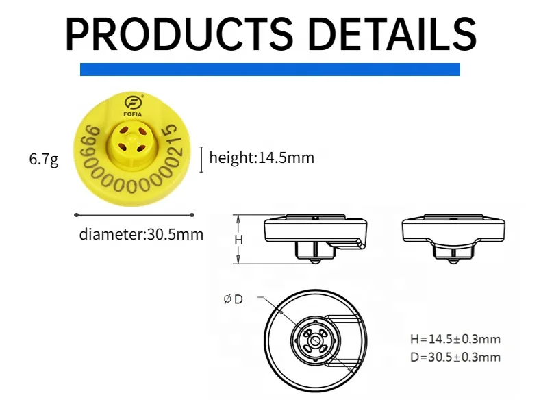 HDX 134.2khz rfid animal round electronic ear tag