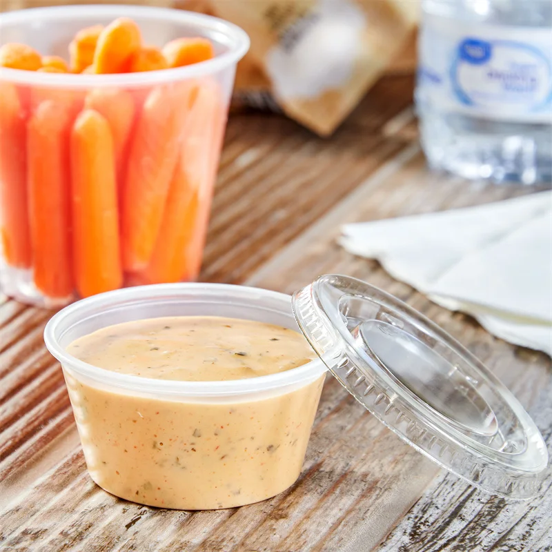 China Transparent Disposable Plastic PP Cup Yogurt Sauce Cup With Lid Eco Friendly