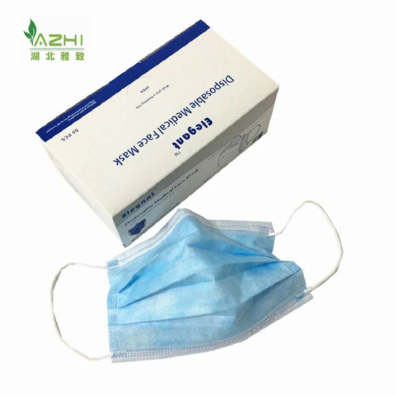Xiantao Factory Disposable Custom Face Mask blue 3 ply filter mask Disposable Safety Masks for hosptal