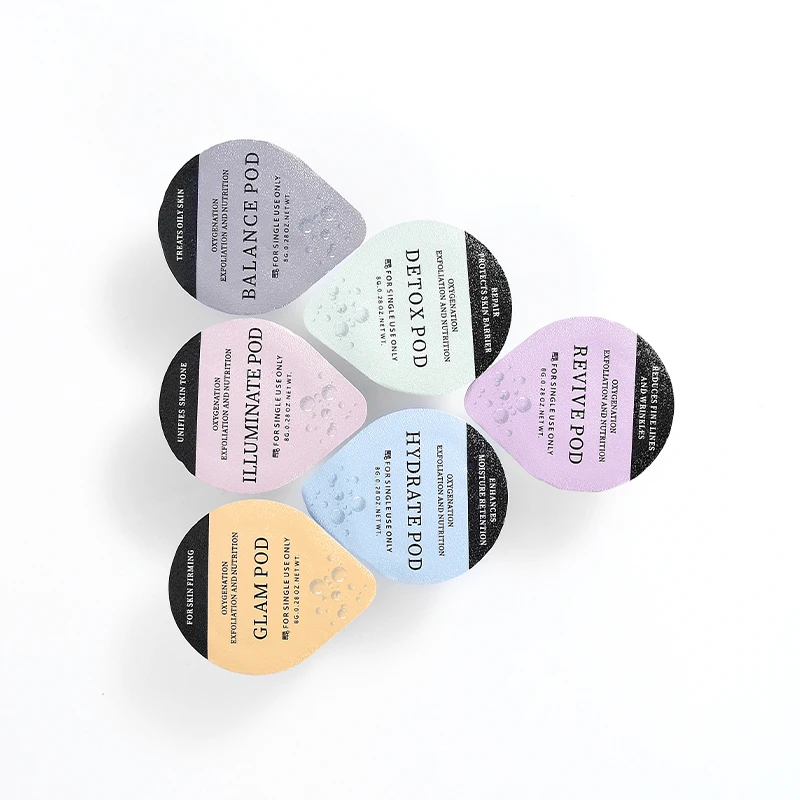 Hot sale oxygen facial machine consumable co2 oxygen bubble oxygenation capsules pods detox hydra glam retouch balance revive