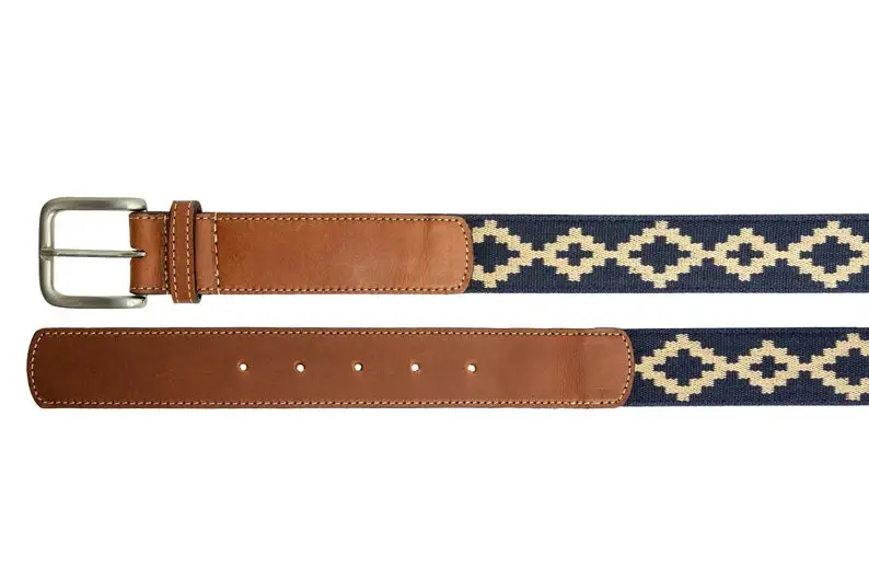 Customize Vegetable Tanned Leather Unisex argentina Embroidered polo belts