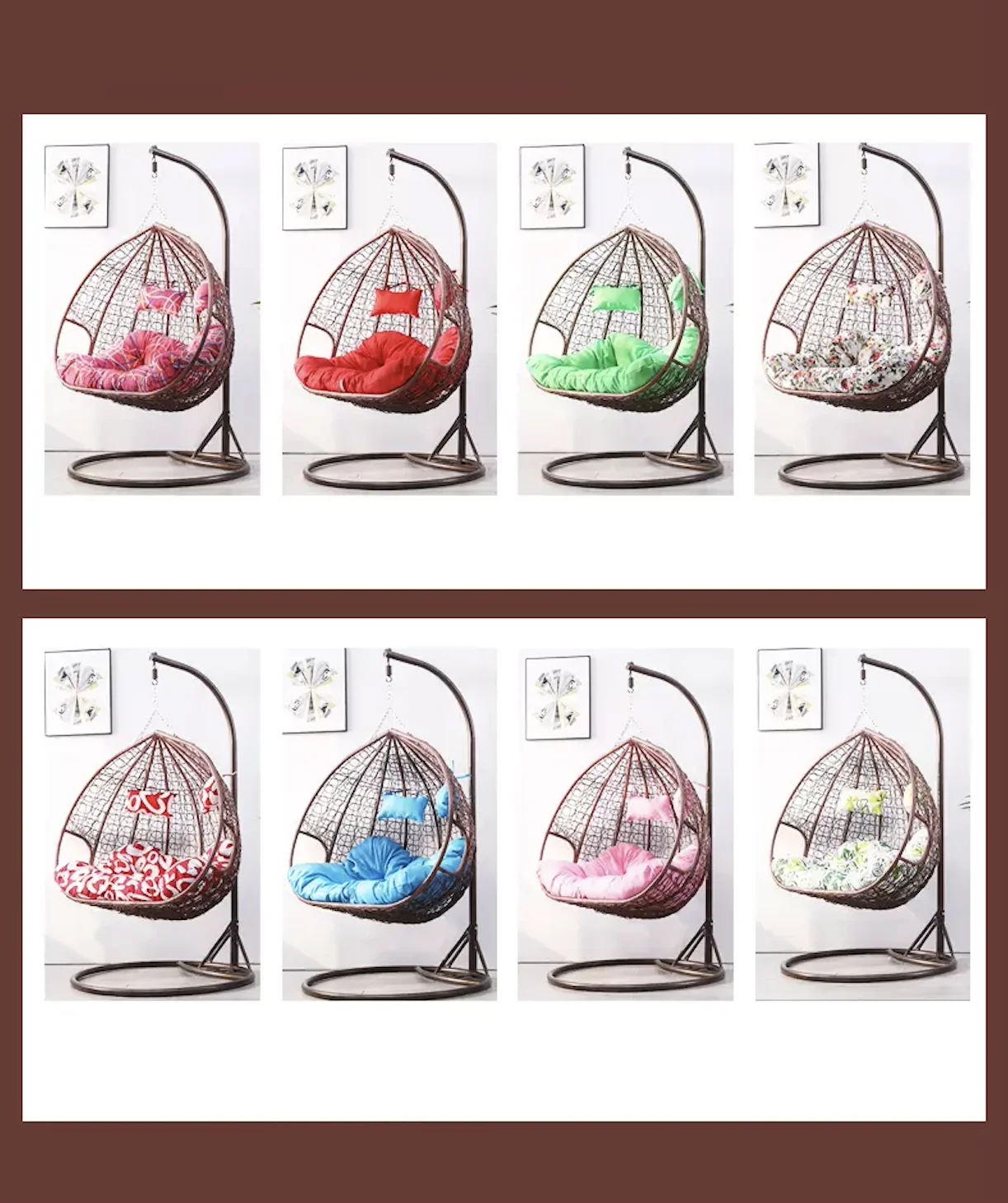 Luxury Garden Patio Hanging Egg Swing Chair With Cushion Furniture Rattan Hammock