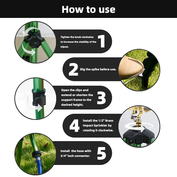 1/2INCH Brass Impact Sprinkler Water Sprinkler Head Sprinkler for Garden