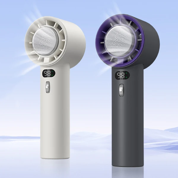 Portable Handheld Hight Speed Turbo Fan 100 Speed Adjustable Rechargeable Personal Fan Digital Display Icing Refrigeration Fan