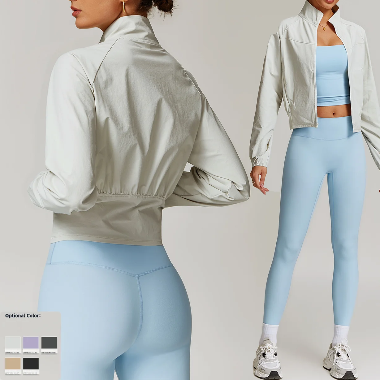 Quick drying Womens jackets bomber Workout Running Yoga Fitness Zipper Breathable Coat Zip Up Sports yoga Jacket for women