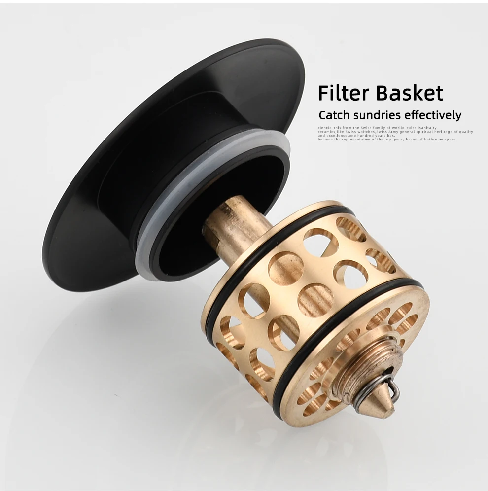 basin drain sink strainer black bathroom accessories toilet fitting pop up drain water drainage