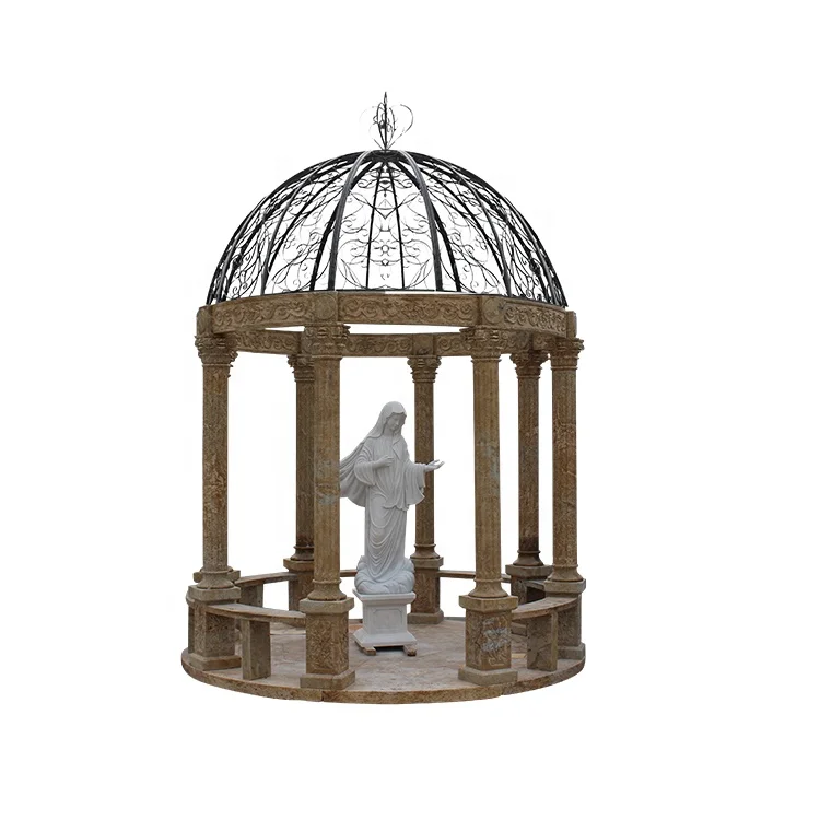 Natural Stone Carving Outdoor Decorative Stone Gazebo