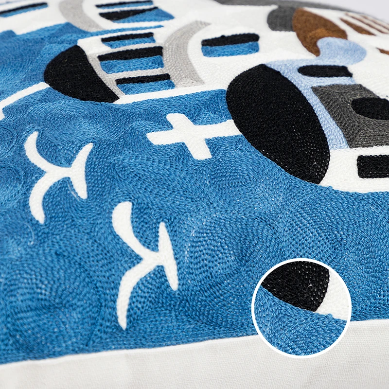 New arrival Mediterranean sea elements cushion covers lighthouse sea birds embroidery throw pillow case 45*45 cm home decor DZH