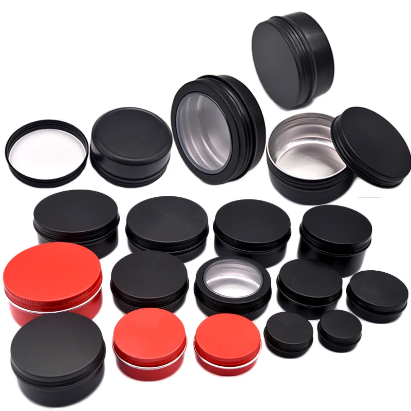 Rose gold black white pink 5g 10g 15g 30g 50/120g 2oz 3oz 5oz tin cans aluminum candle jars lip balm container metal cans