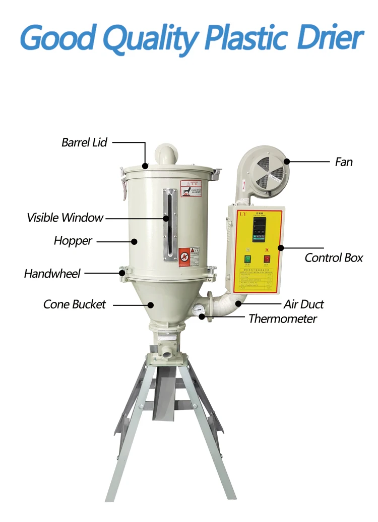 usb plastic pvc raw material hopper and dryer machine suitable with injection machine