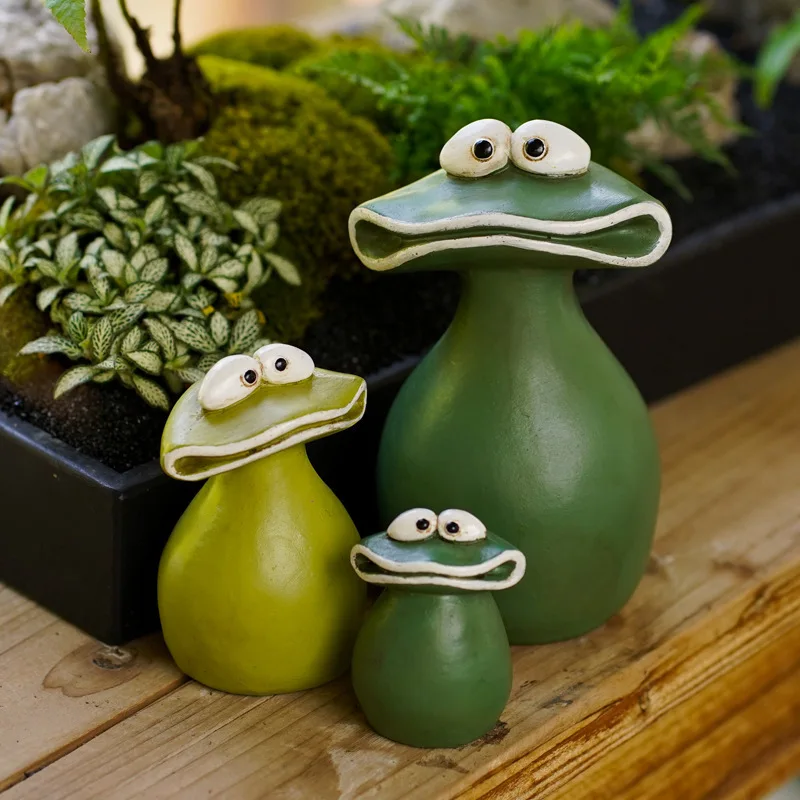 Garden Decorations Big Mouth Frog Family Of Three Resin Garden Statue Decoration Outdoor Indoor Cute Large Christmas Ornament