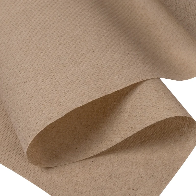 Disposable 1 ply customization Recycled Kraft 600ft washroom hand roll towel