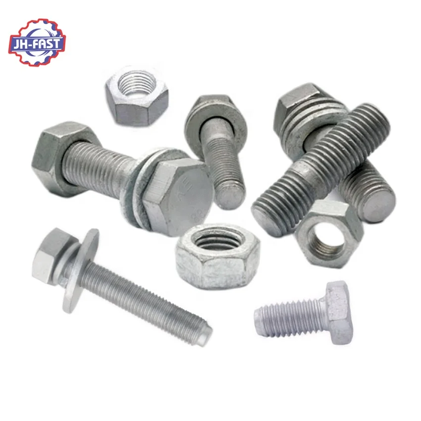din 931 din 933 dacromet coating m12 m24 m36 m64 hex head bolt 8.8 hdg hot dip galvanized hex bolt and nut grade 10.9