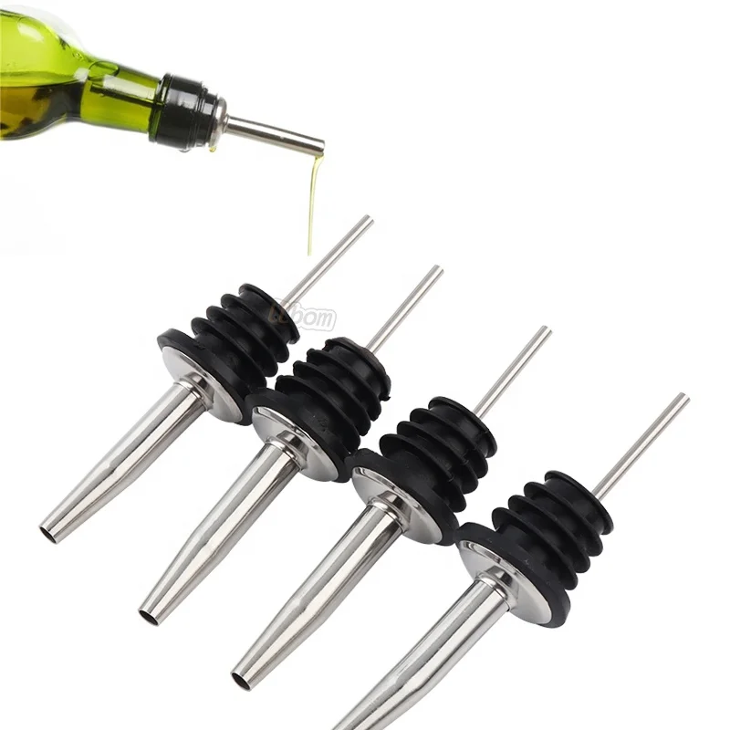 Stainless Steel Olive-Oil-Liquor-Wine-Free-Flow-Bottle-Pourer-Dispenser-Spouts-Stainless Flow Bottle Spirit Nip Pour Shot