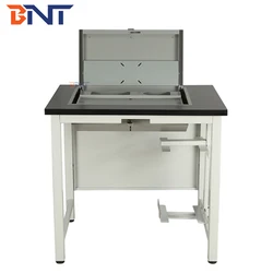 Flip top monitor lockable case school computer desk for training center
