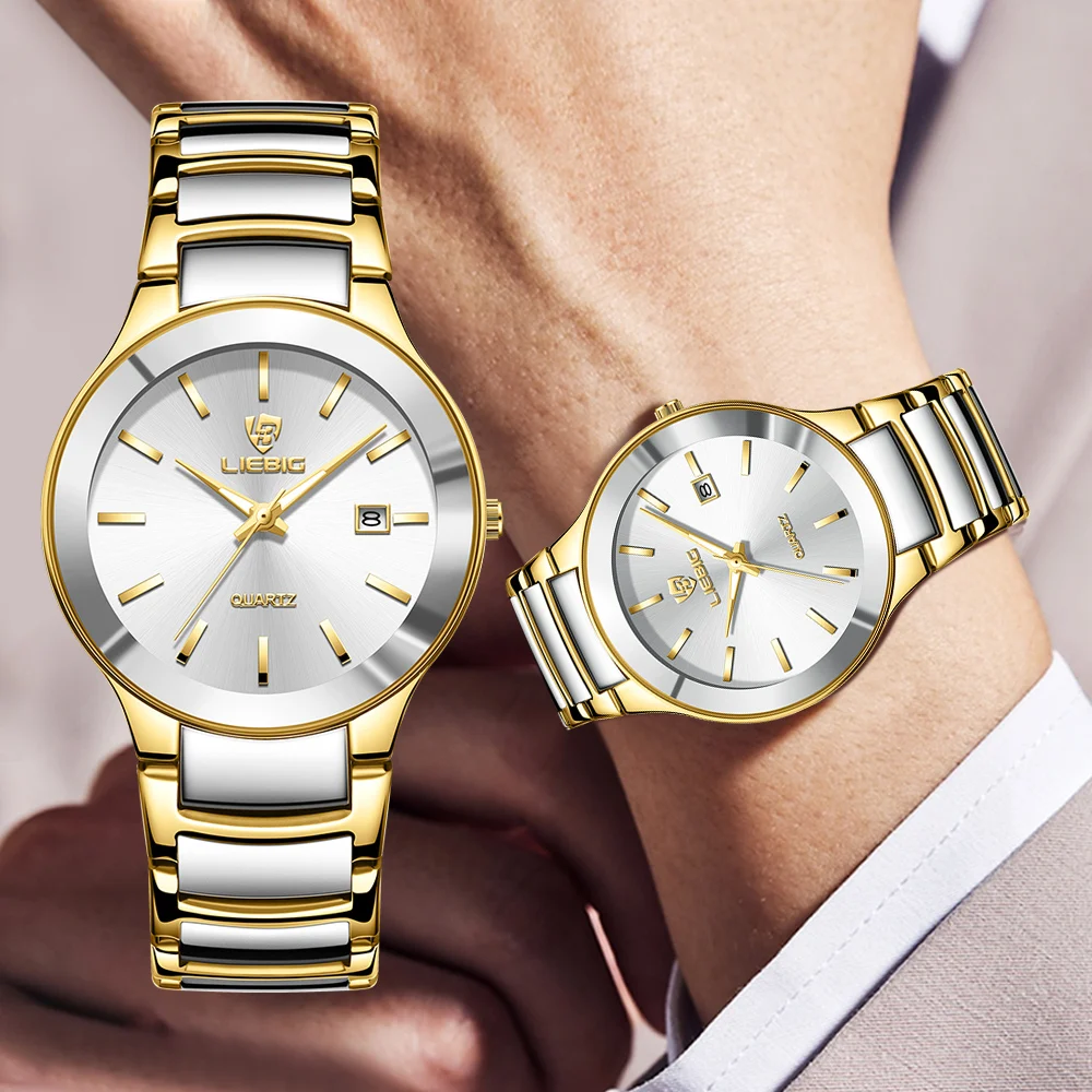 Skmei L1034MTGD Luxury Couple montres de luxe For Men Gold stainless steel boywatch Water Resistant orologio uomo watches men