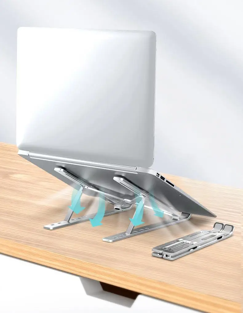 Современная портативная металлическая компьютерная подставка для офисного стола дома и офиса спальни складная алюминиевая охлаждающая ноутбука