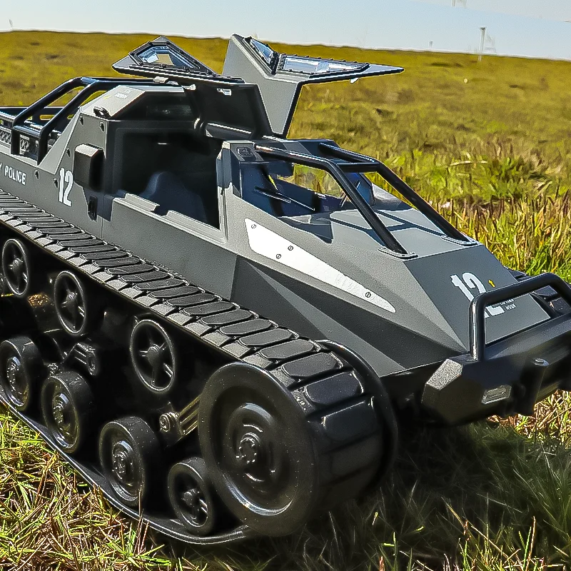 1:12 2.4G High speed drift tank military police open double door cool car remote control rc tank