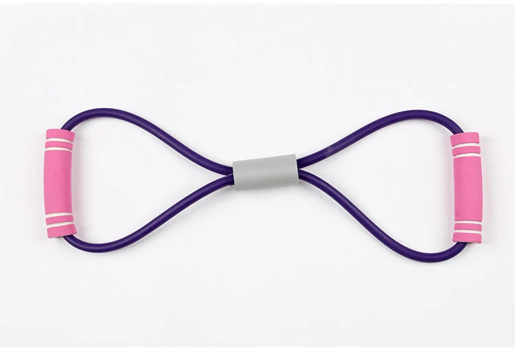 Pilates Yoga Accessories Fitness Elastic Chest Expander 8 Shaped Resistance Tube With Handle