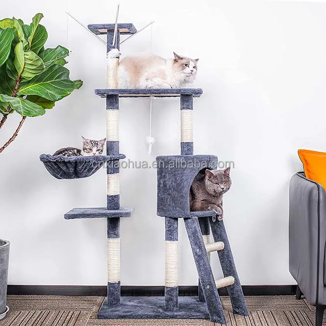Katzenbaum Cat Climbing Frame Kitten Tree Tower Indoor Pet Activity Furniture Play House Kitty Condo Multi-Level Stable Cat Tree