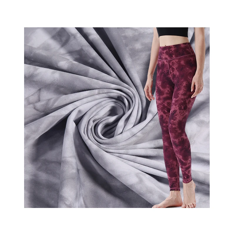 Tie Dye Fabric 220Gsm Nylon Spandex 150Cm Knitting High Stretch Double Faced Fabric, Tie Dye Leggings Fabric