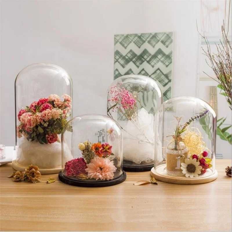 Clear wholesale cheap glass bell jars different sizes bell jar glass dome