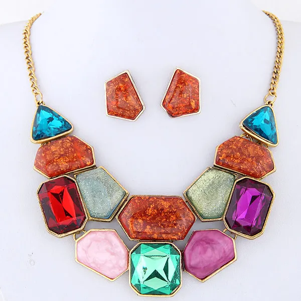 Fashion Jewelry Set Vintage Statement Necklace And Earrings Set Zinc Alloy Jewelry Set Wholesale CDN00462