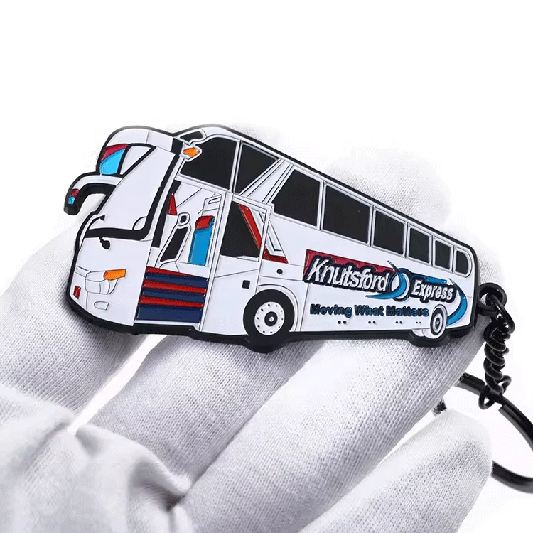 Hot Design Car Key Chain Custom Design 2d 3D Keychain Metal Zinc Alloy Bus Enamel Keyrings Customize Engraved Key chains