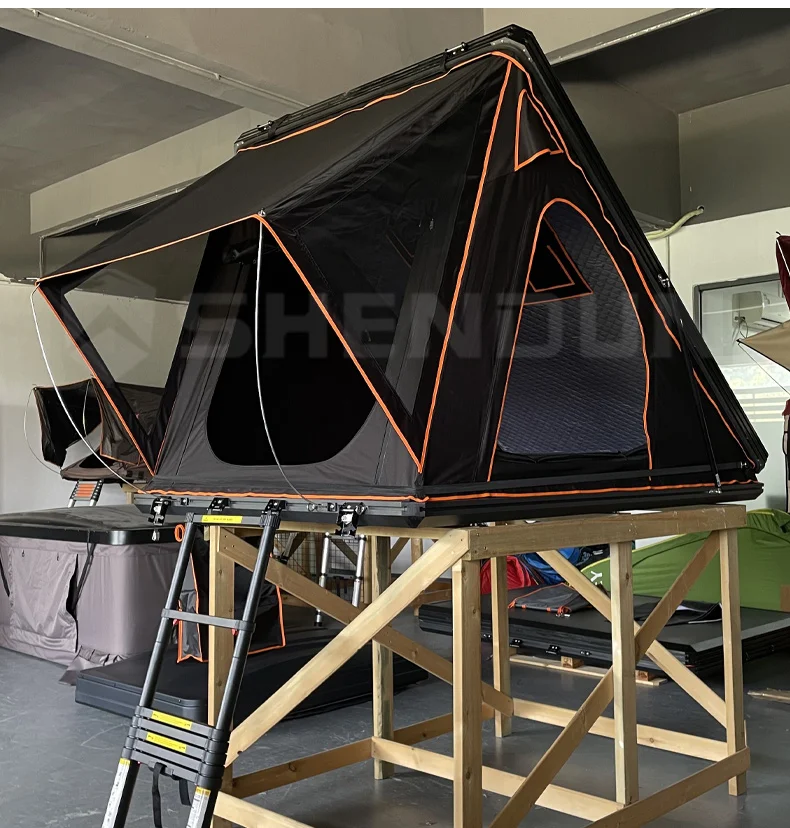 4 person Camping Off-road Folding Hard Shell Aluminium Style Truck Rooftop Tent Car Roof Top Tent For Outdoor Camping Tent