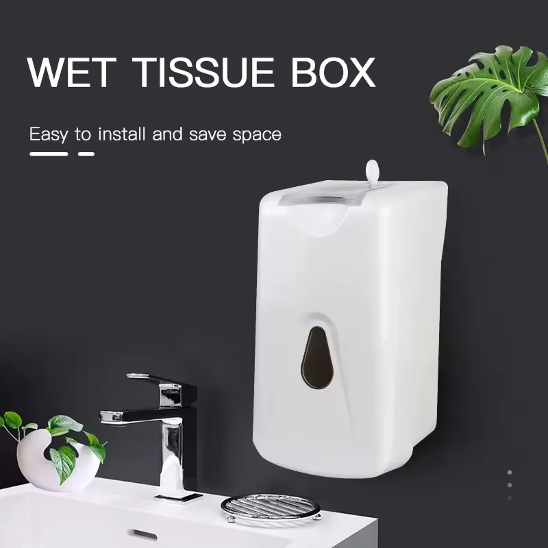 Wall mount plastic mini wet wipes dispenser with lid