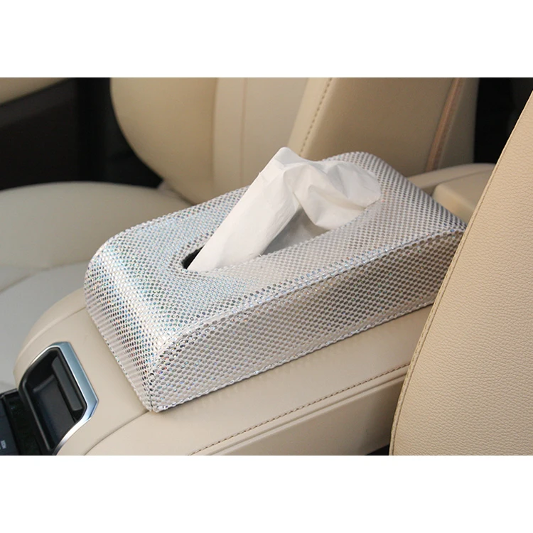 Fashion Luxury Colors Stock Car PU Leather Console Smart Paper Holder Car Tissue Holder